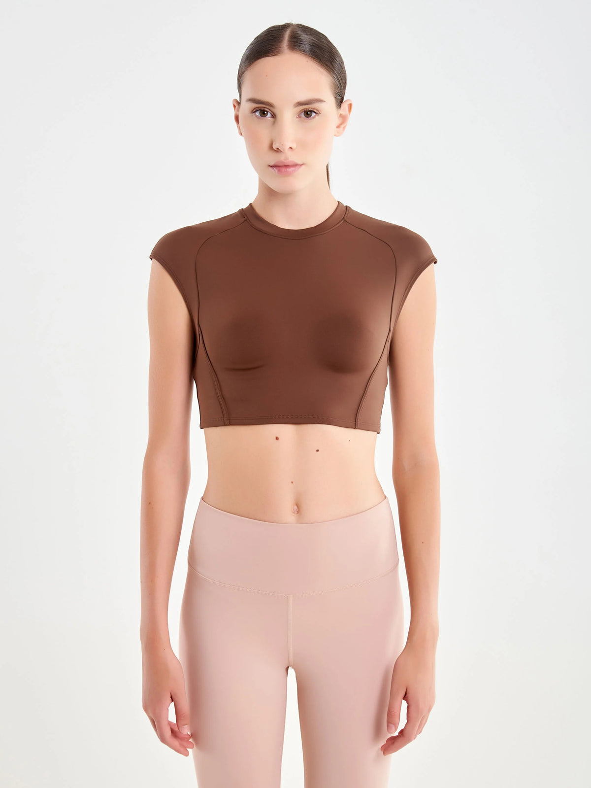 TOP DONNA CROPPED TESSUTO TECNICO TABACCO VICOLO UAC0013 TABACCO VICOLO 