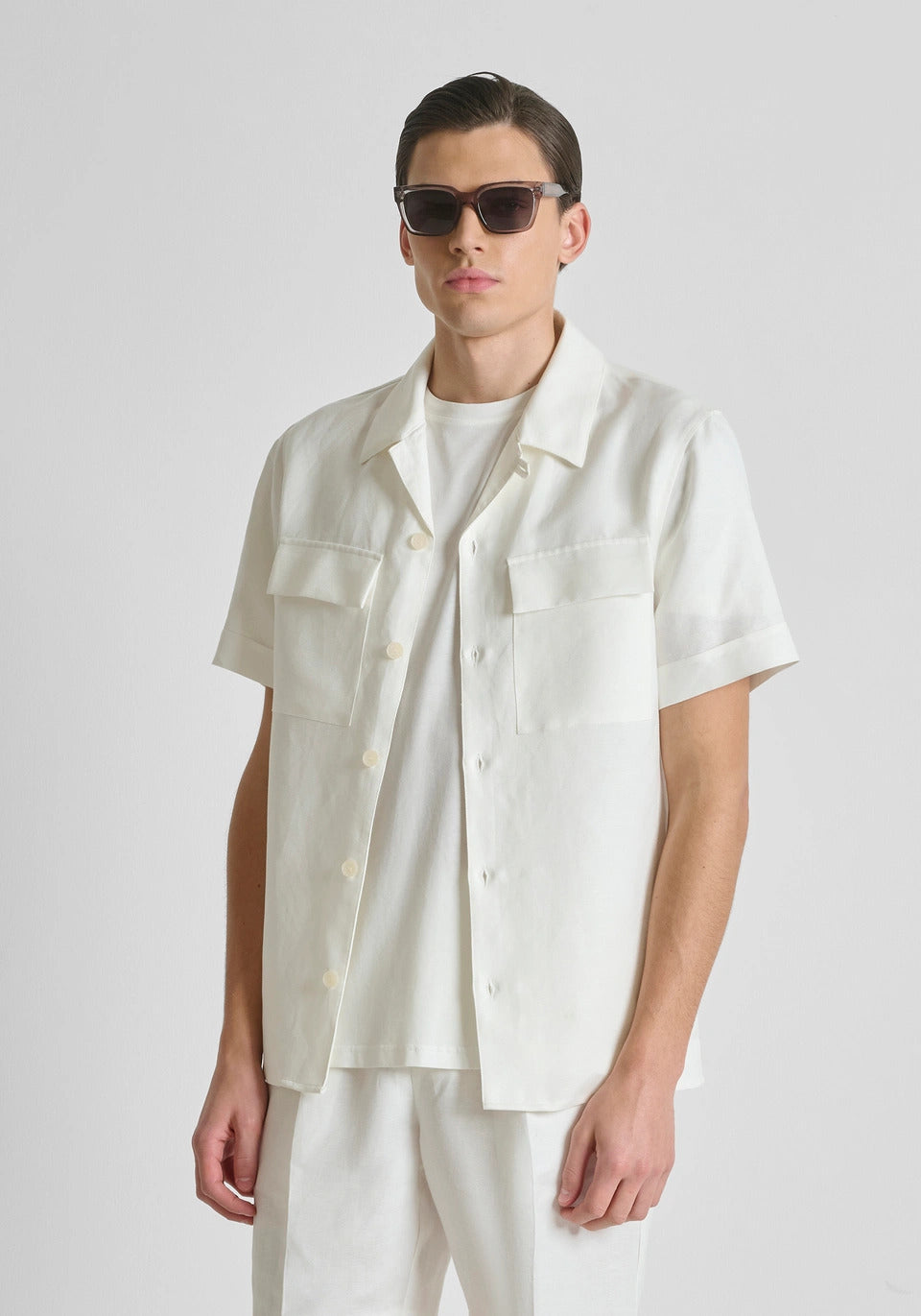 CAMICIA UOMO MEZZA MANICA CON TASCHE DAVANTI BIANCO ANTONY MORATO MMSS00202 FA900135 PANNA ANTONY MORATO 