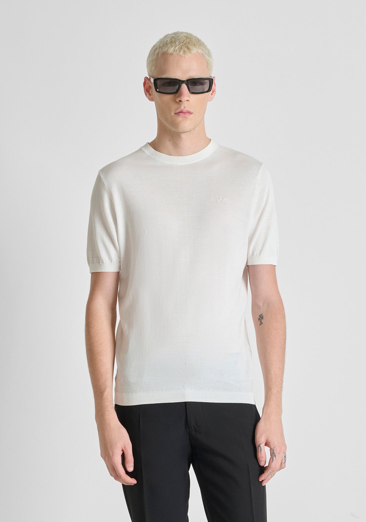 T-SHIRT UOMO IN MAGLIA GIROCOLLO CREMA ANTONY MORATO MMSW01597 YA200076 CREMA ANTONY MORATO 