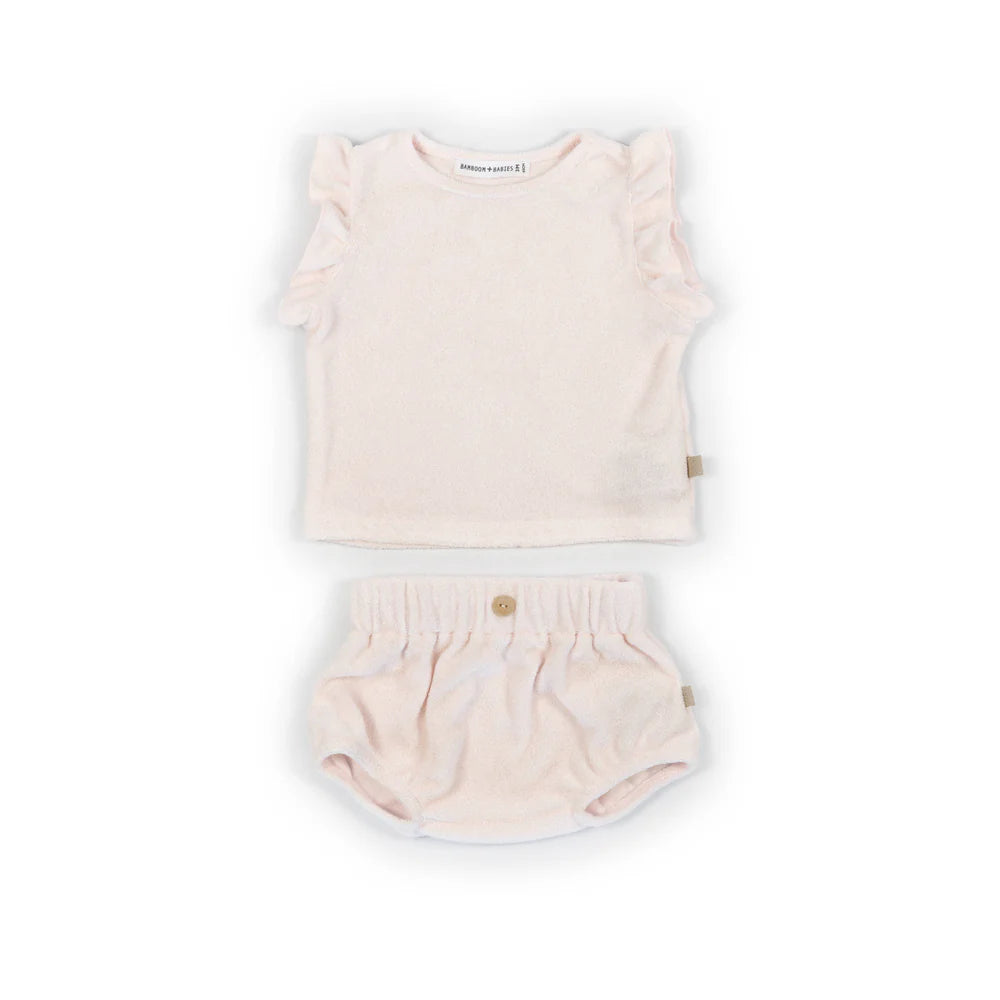 twinset neonata  in spugna pink bloom bamboom 1135T PINK BLOOM BAMBOOM 