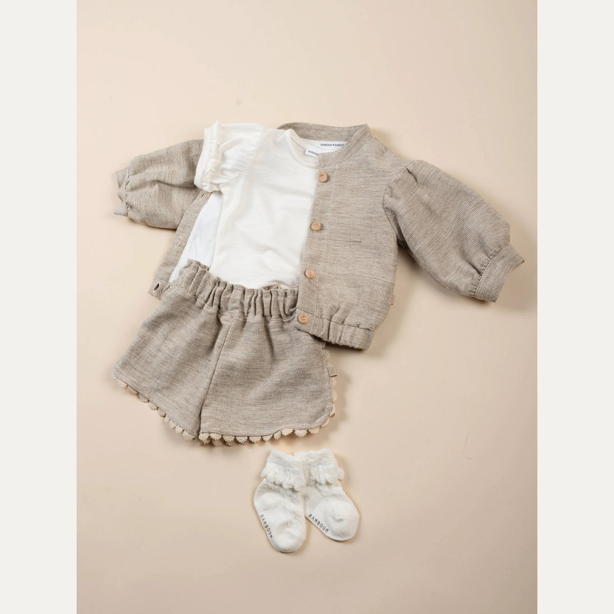 SHORTS NEONATA CON BORDINO  MUSTARD BAMBOOM 1136TE MUSTARD BAMBOOM 