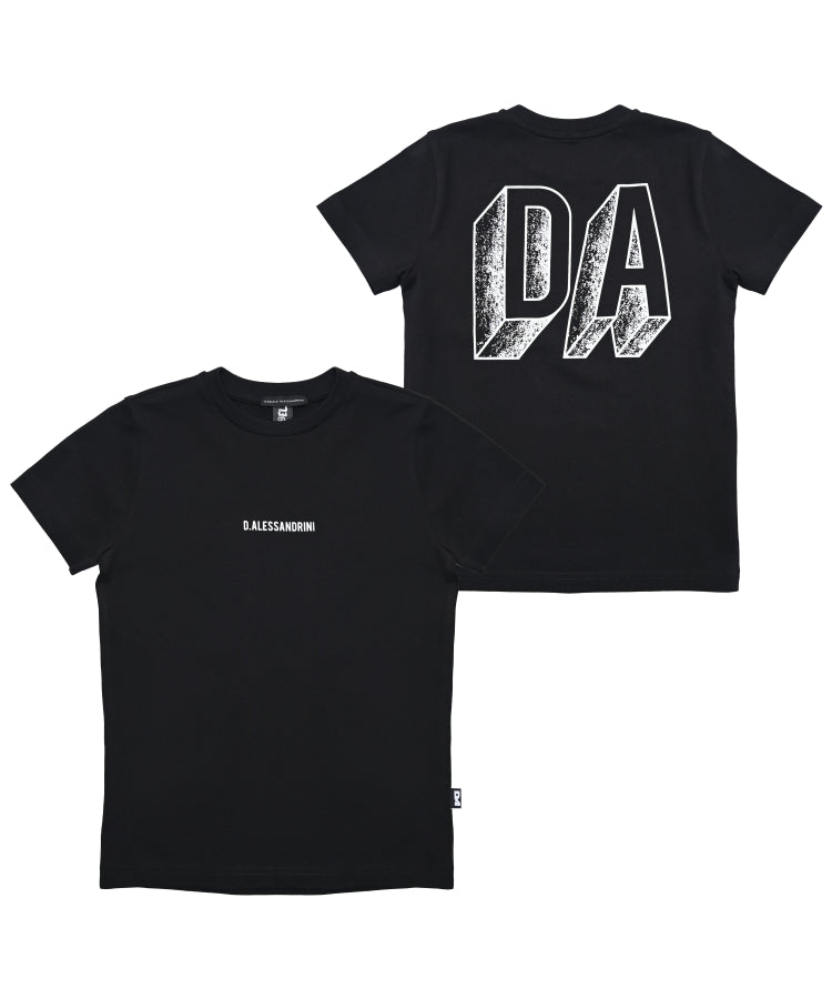 t-shirt BAMBINO LOGATA NERO DANIELE ALESSANDRINI M00529 BLACK DANIELE ALESSANDRINI 