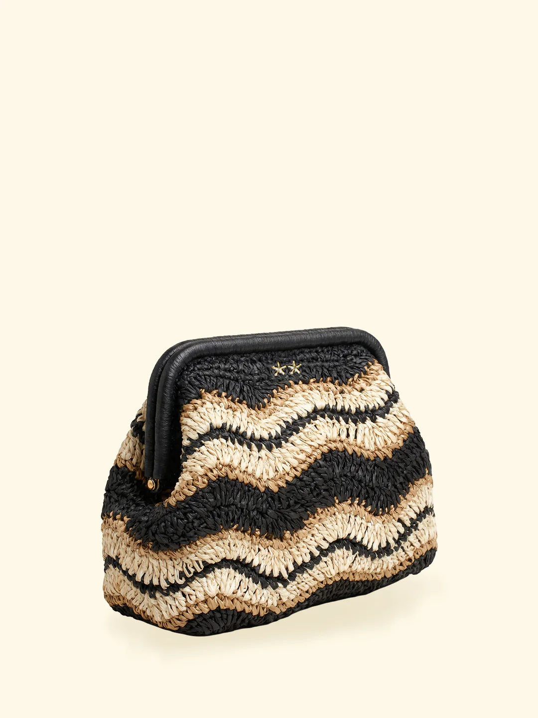 CLUTCH BAG DONNA IN PAGLIA NERA E BEIGE F**K FA26-SW0065BK NERO F**K 