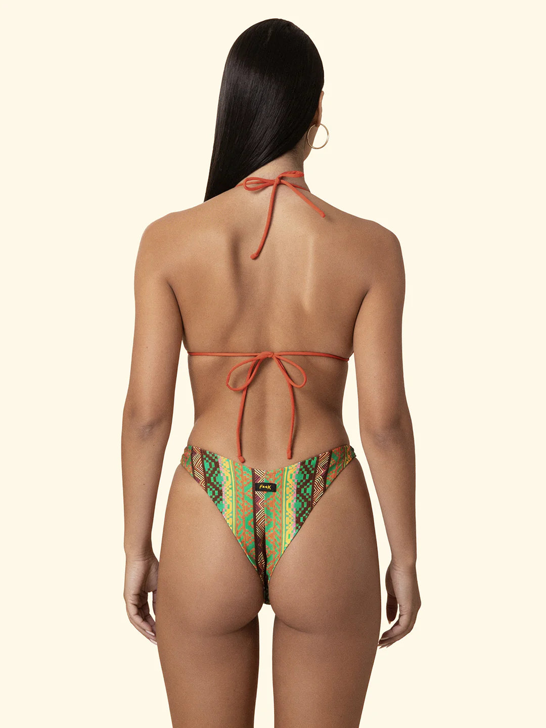 bikini donna triangolo con slip americano fisso fantasia f**k FK26-SW0200X11 UNICO F**K 