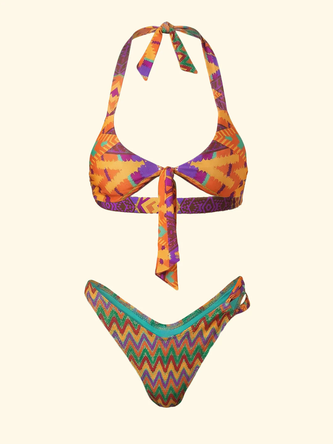 BIKINI DONNA TOP REGOLABILE CON SLIP AMERICANO FISSO FANTASIA F**K FK26-SW0231X11 UNICO F**K 