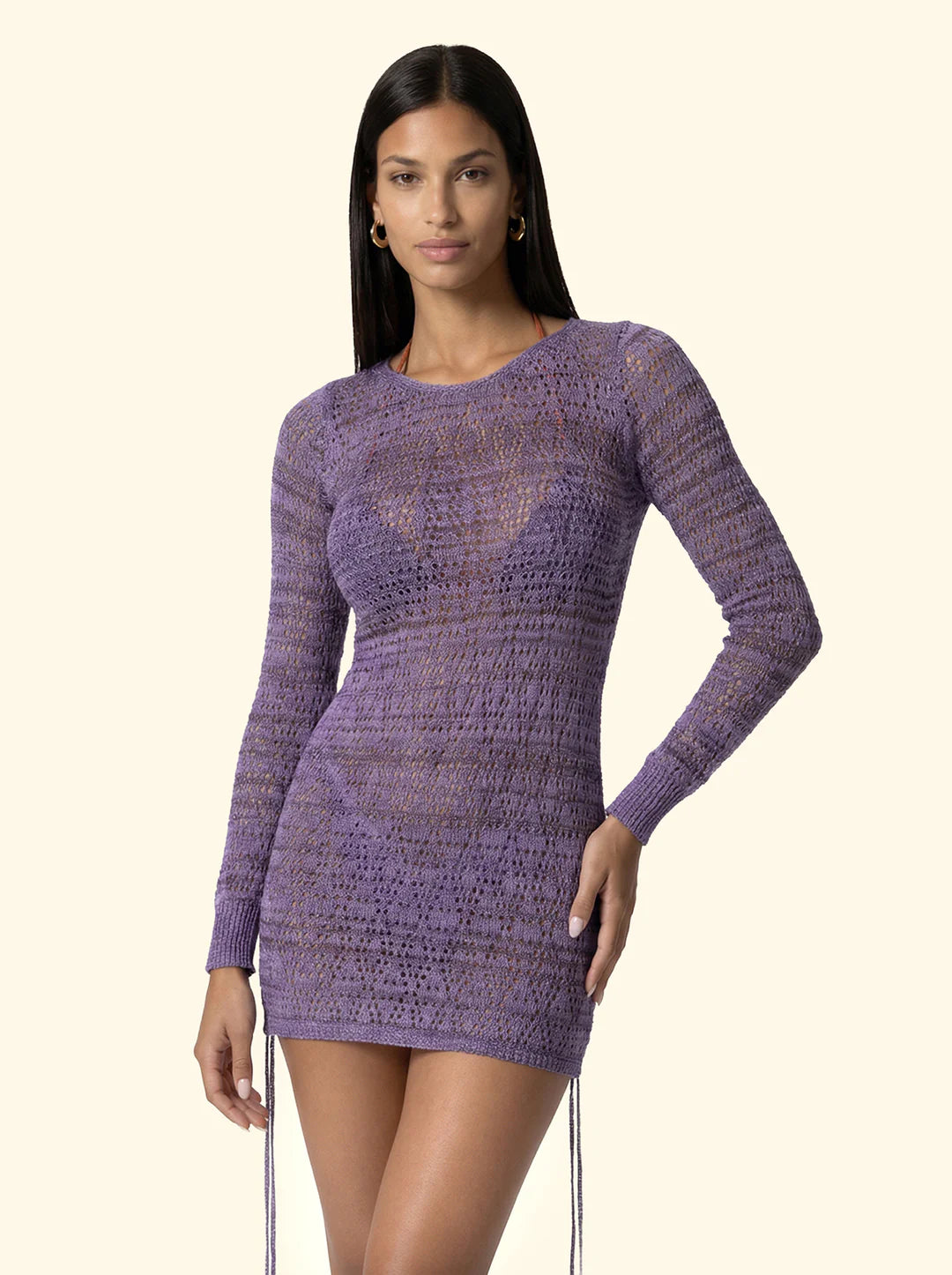 vestito donna corto in maglia lilla f**k FK26-SW0363MC MULTICOLORE F**K 