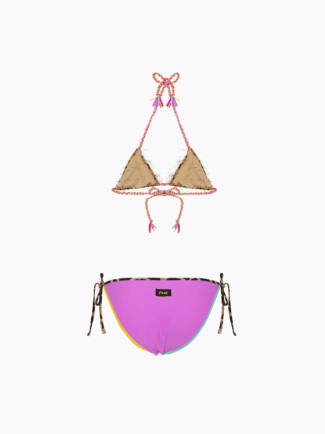 bikini bambina triangolo-slip regolabile fantasia f**k FJ26-SG0100X02 UNICA F**K KIDS 