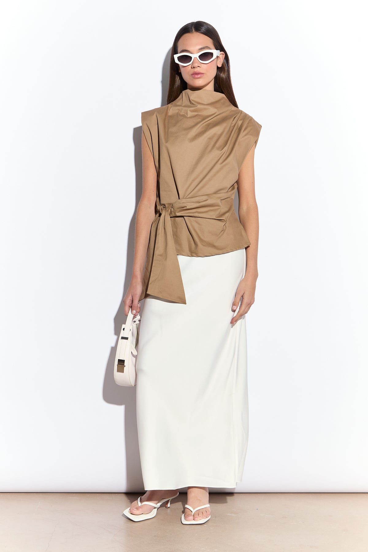 TOP DONNA CON FIOCCO IN VITA SABBIA GLAMOROUS AN5509 SABBIA GLAMOROUS 