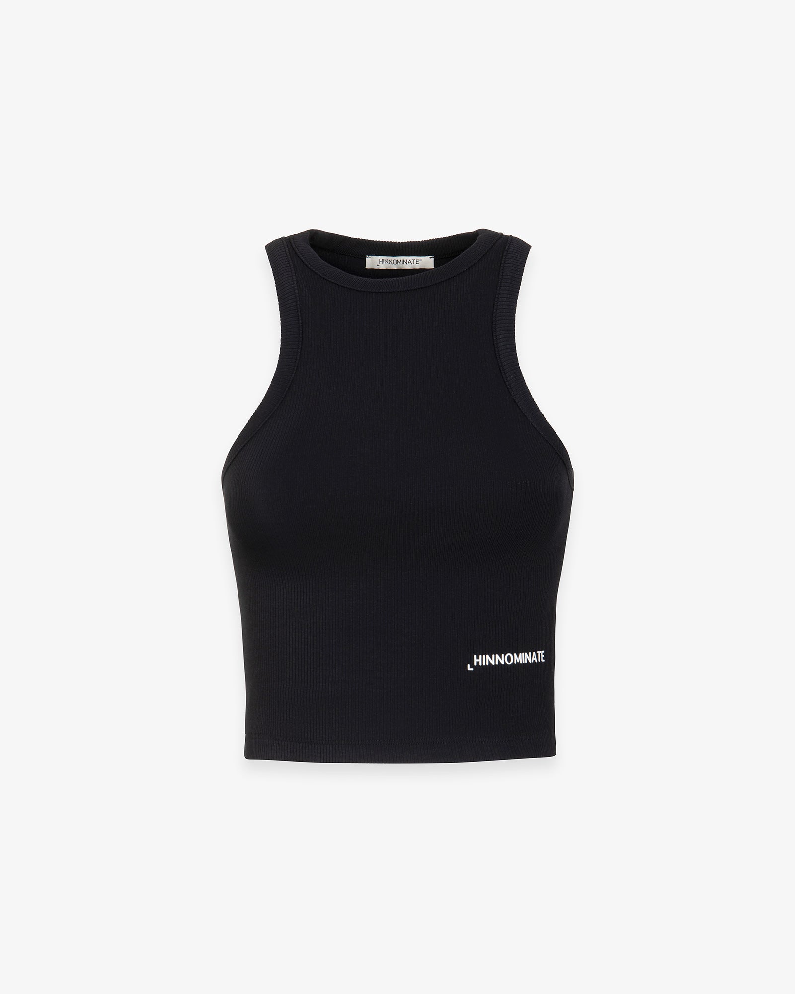 TOP DONNA CROP IN COSTINA CON SCOLLO ALL'AMERICANA NERO HINNOMINATE HMABW02510 NERO HINNOMINATE 