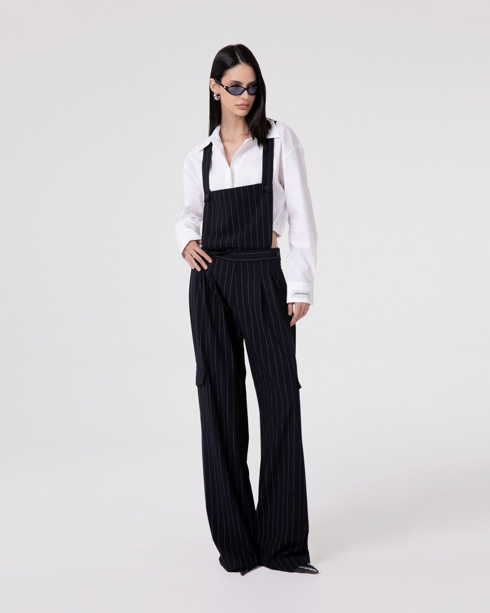 SALOPETTE DONNA GESSATA OVER CON TASCONI BLU HINNOMINATE HMABW02574 BLU HINNOMINATE 