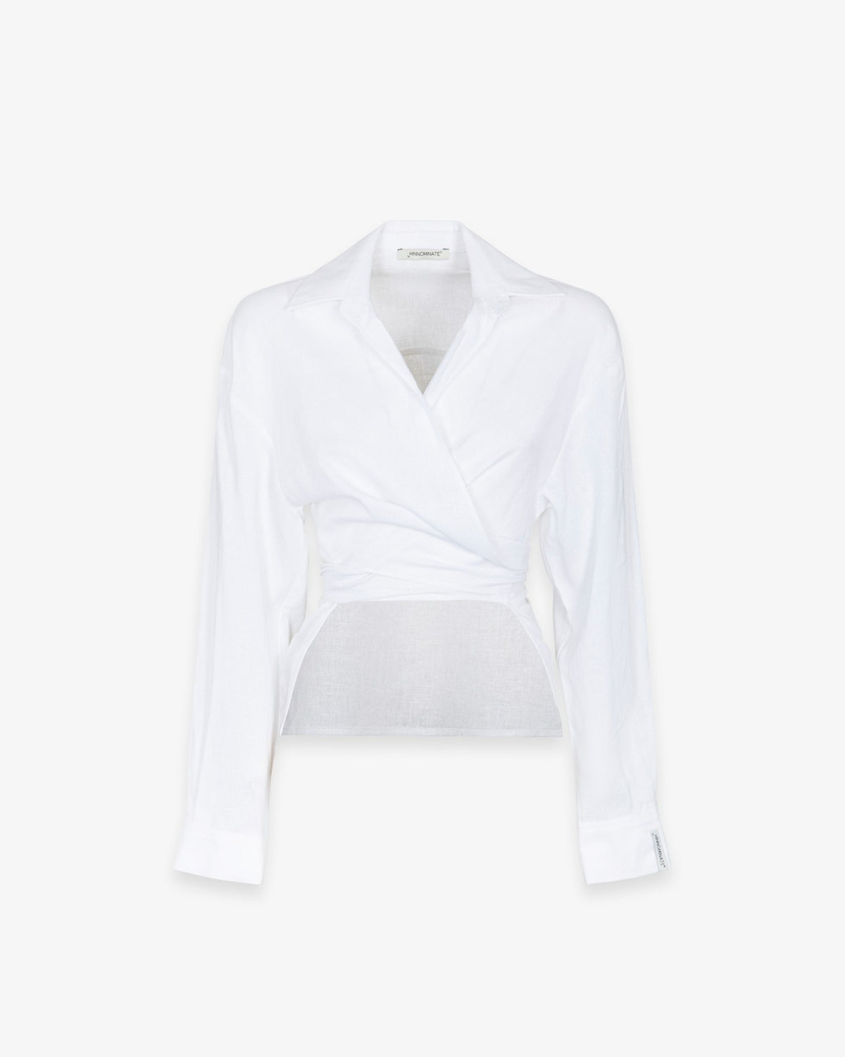 CAMICIA DONNA CORTA IN LINO CON NODO SUL DAVANTI bianco HINNOMINATE HMABW02633 BIANCO HINNOMINATE 