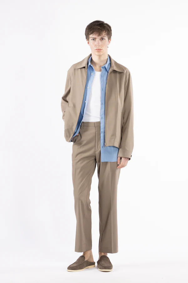 giubbino uomo con zip e colletto camicia taupe i'm Brian GIU3669 TAUPE I'M BRIAN 