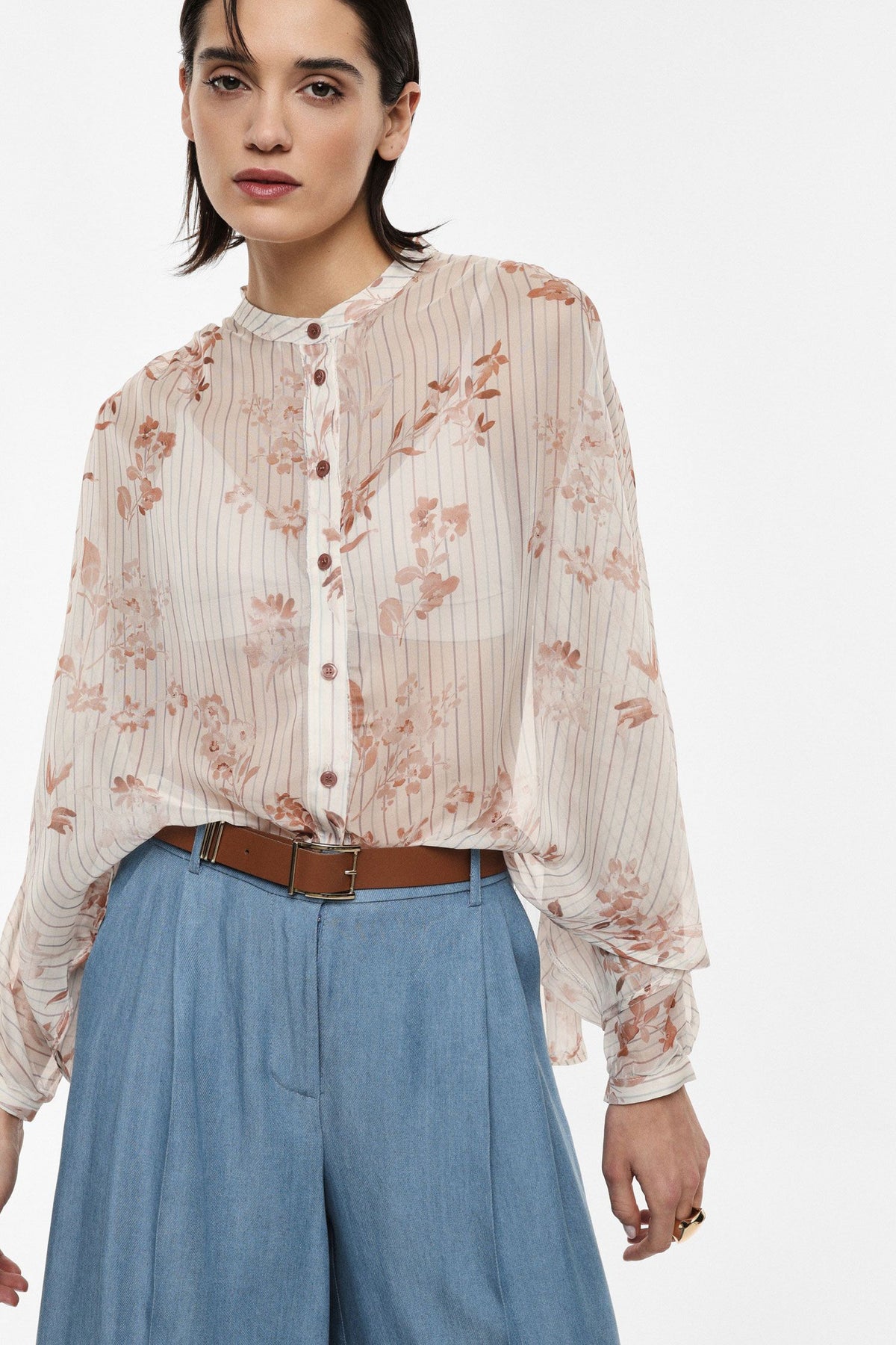 CAMICIA DONNA AMPIA CON STAMPA FLOREALE IMPERIAL COC6LMQ PANNA IMPERIAL 