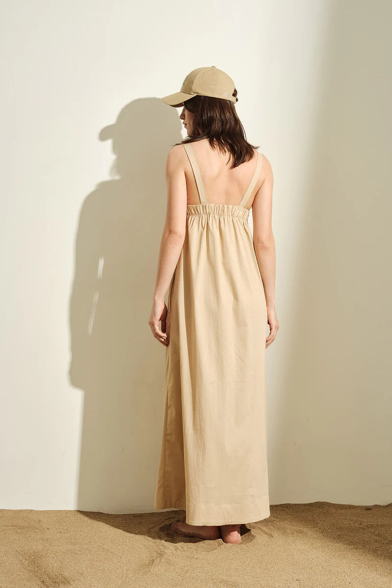 ABITO DONNA LUNGO CON APPLICAZONI  IN COTONE CAMMELLO JIJIL AB071 CAMMELLO JIJIL 