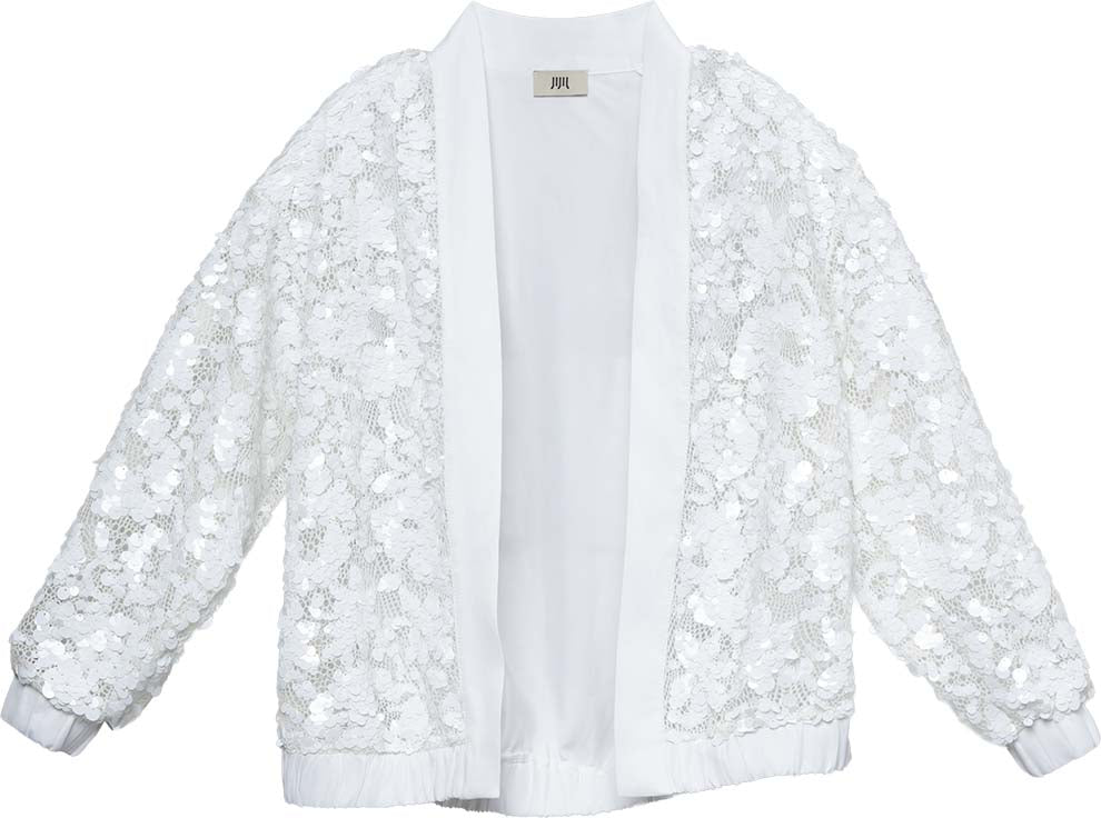 GIACCA DONNA CARDIGAN IN PAILETTES BIANCO JIJIL GI144 BIANCO JIJIL 