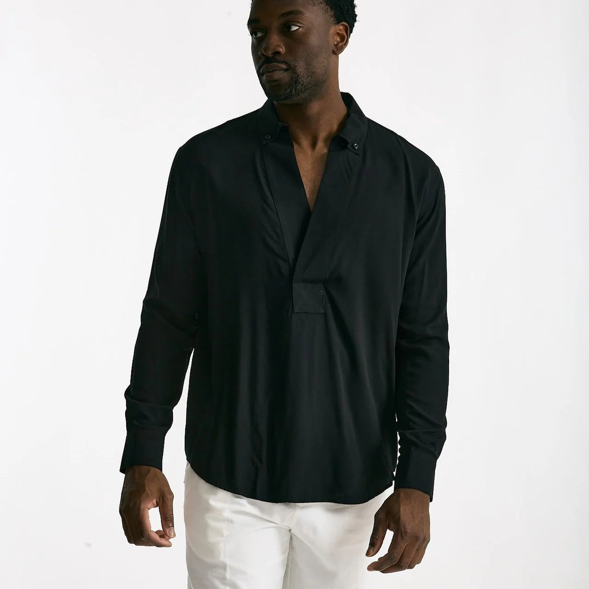 CAMICIA UOMO MANICA LUNGA COLLO CON REVER NERO MARSEM C063 NERO MARSEM 