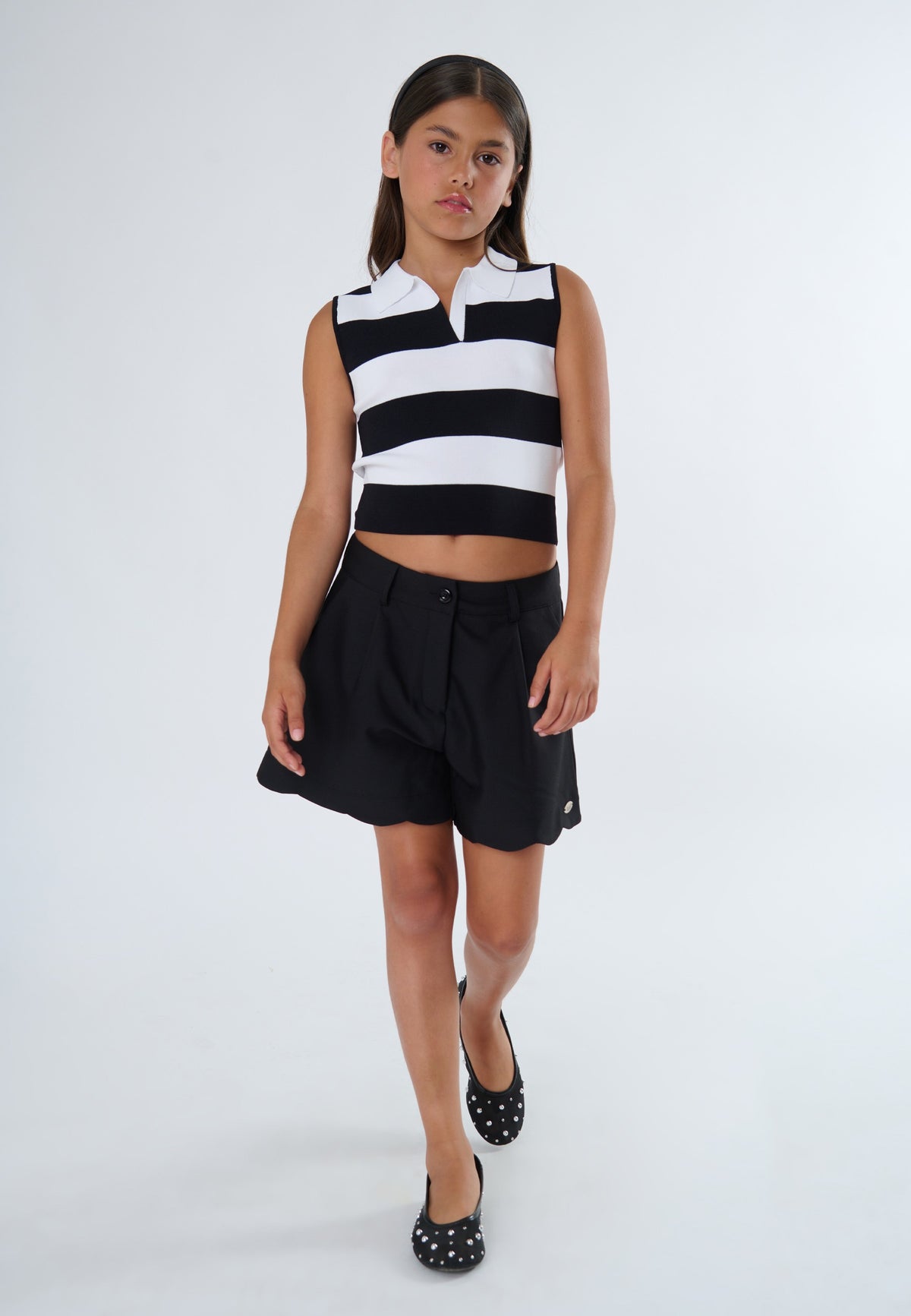 shortS BAMBINA ELEGANTI CON SMERLO NERO TO BE TO T1302 NERO TO BE TOO 