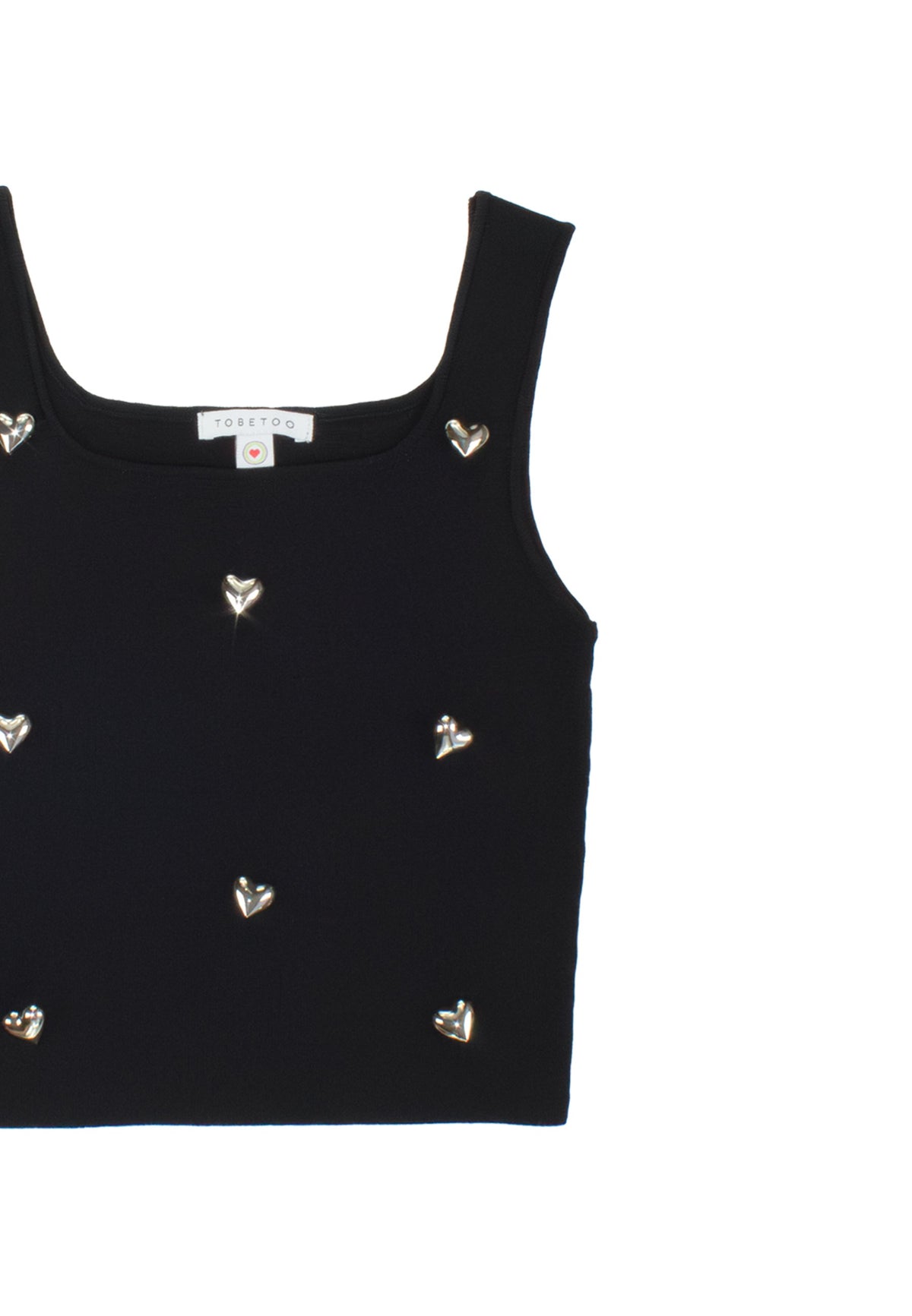 TOP BAMBINA A COSTINE CON APPLICAZIONI NERO TO BE TOO T1321Y NERO TO BE TOO 