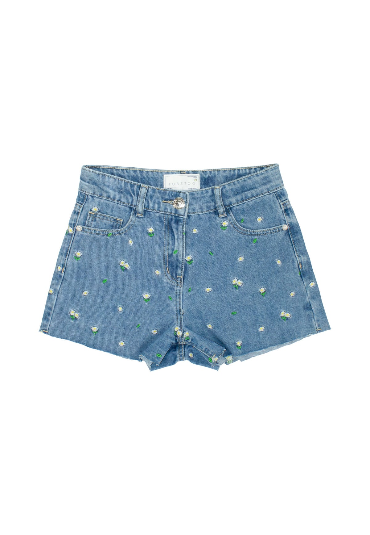 shorts BAMBINA in denim CON RICAMI ALL OVER TO BE TOO TB1582P JEANS TO BE TOO 