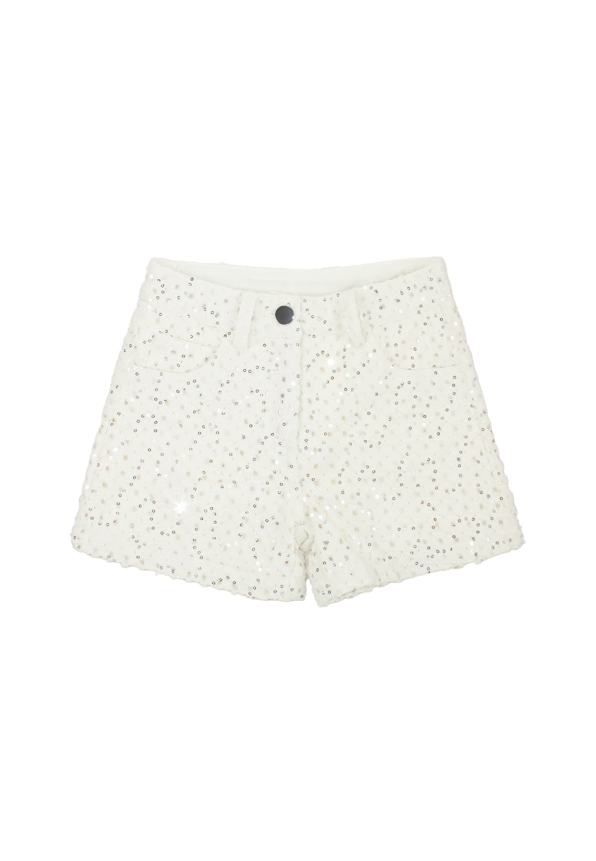 shorts bambina decorati con pailettes bianchi to be too TB1616P LATTE TO BE TOO 