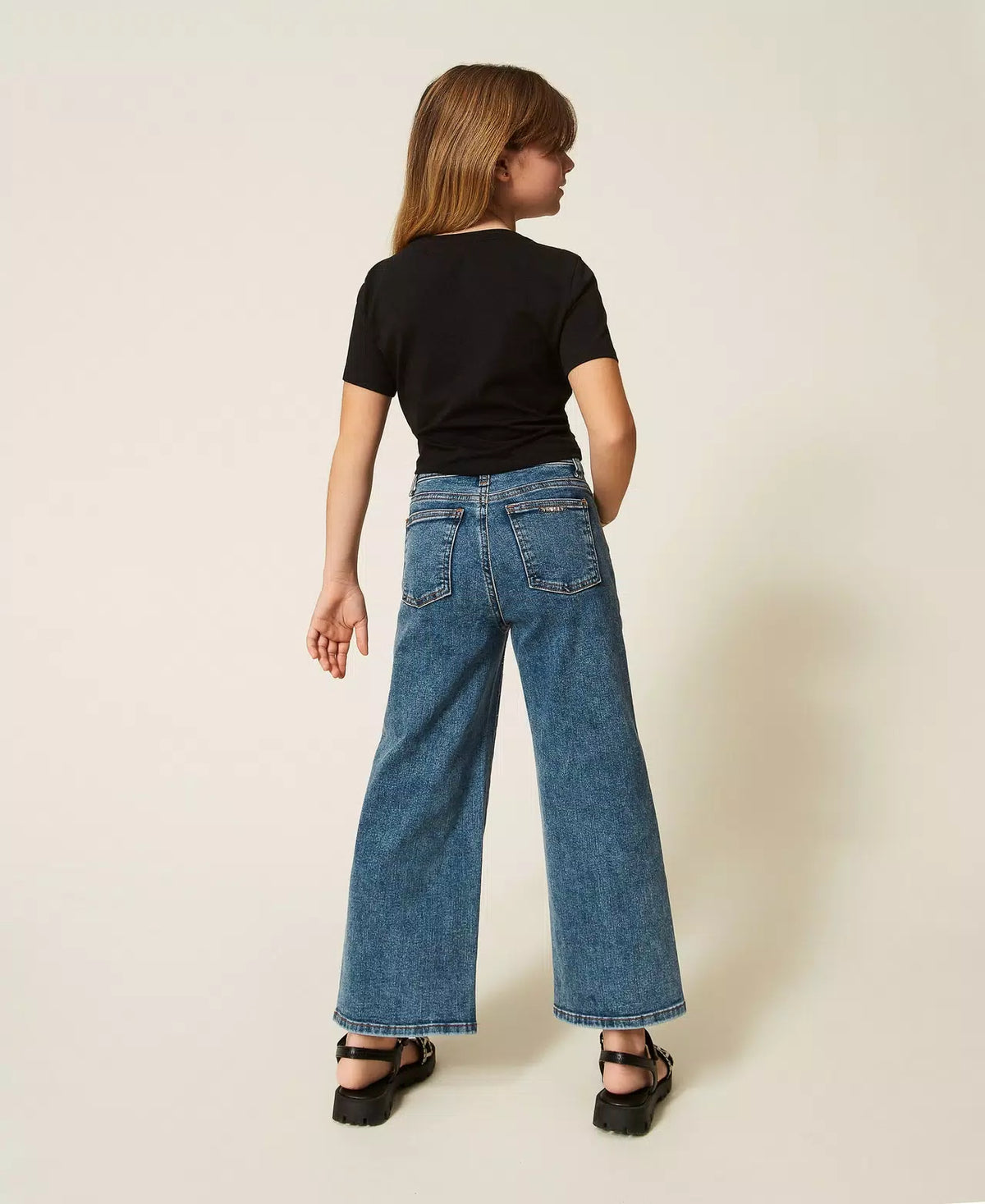 JEANS BAMBINA  CON STRASS ALL OVER DENIM TWINSET 261GJ2122 DENIM BLU TWINSET KIDS 