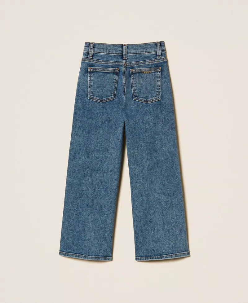 JEANS BAMBINA  CON STRASS ALL OVER DENIM TWINSET 261GJ2122 DENIM BLU TWINSET KIDS 