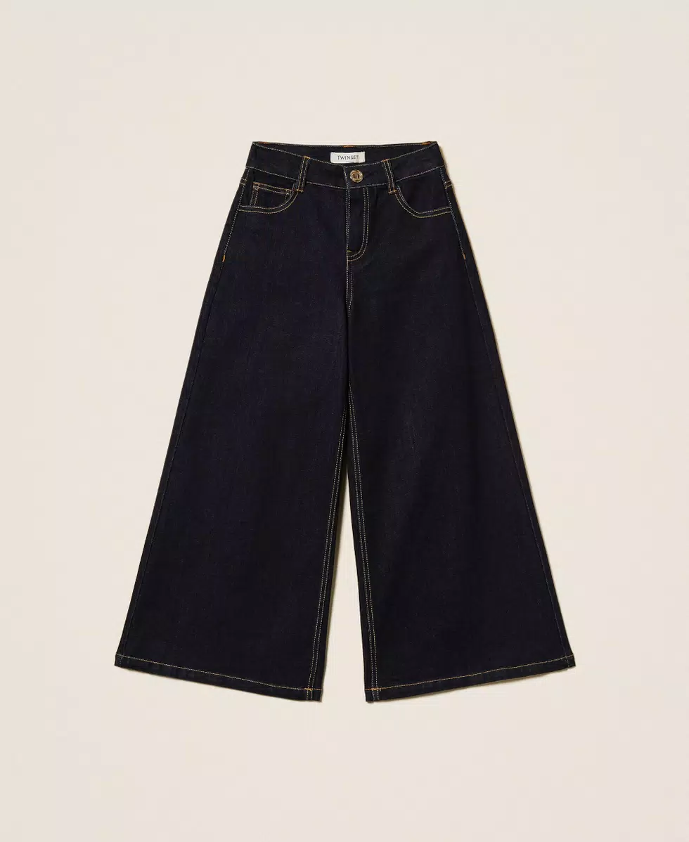 JEANS BAMBINA WIDE LEG DENIM SCURO TWINSET 252GJ2280 DENIM TWINSET KIDS 