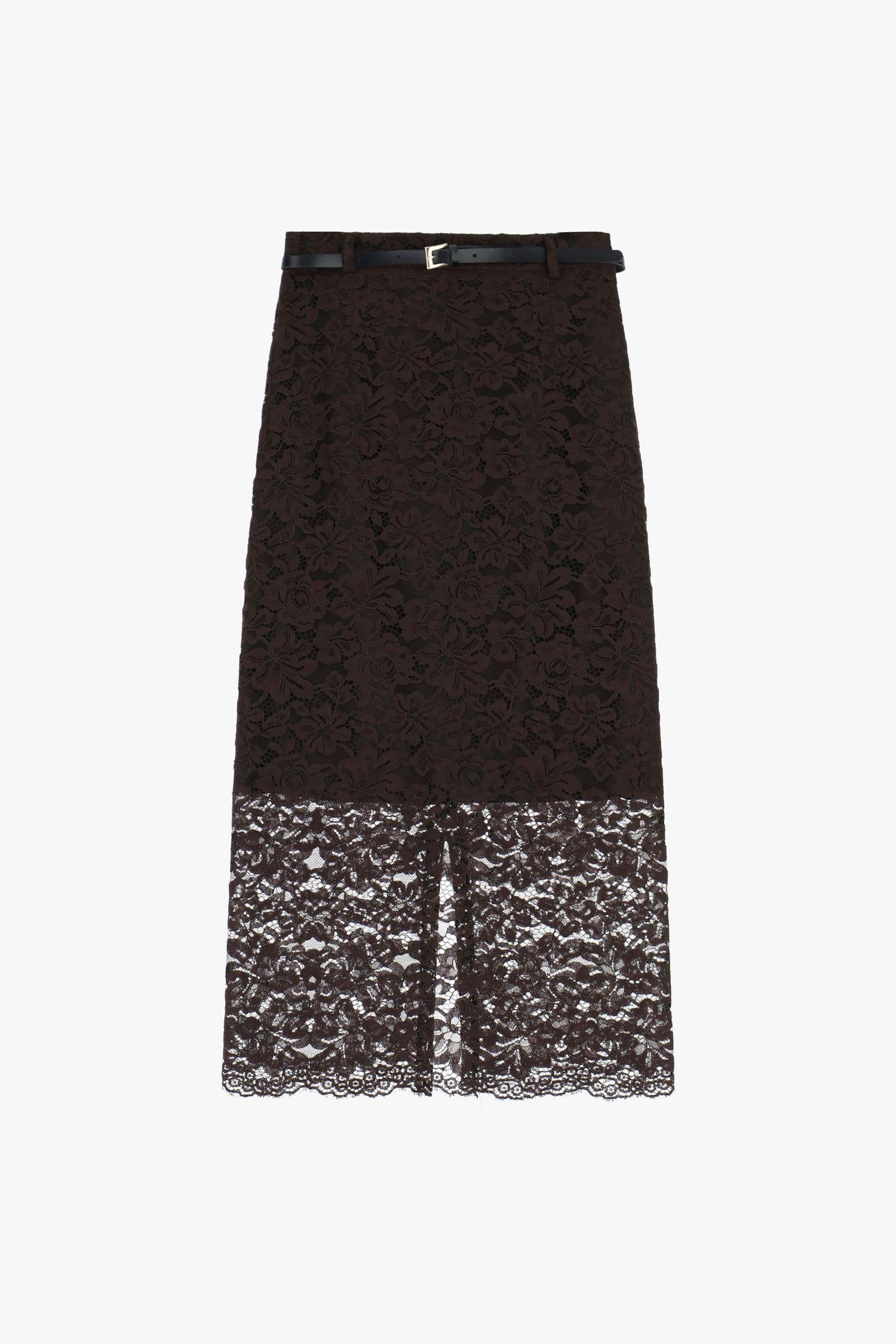 gonna donna longuette in pizzo moro imperial GMK5KMA MORO IMPERIAL 