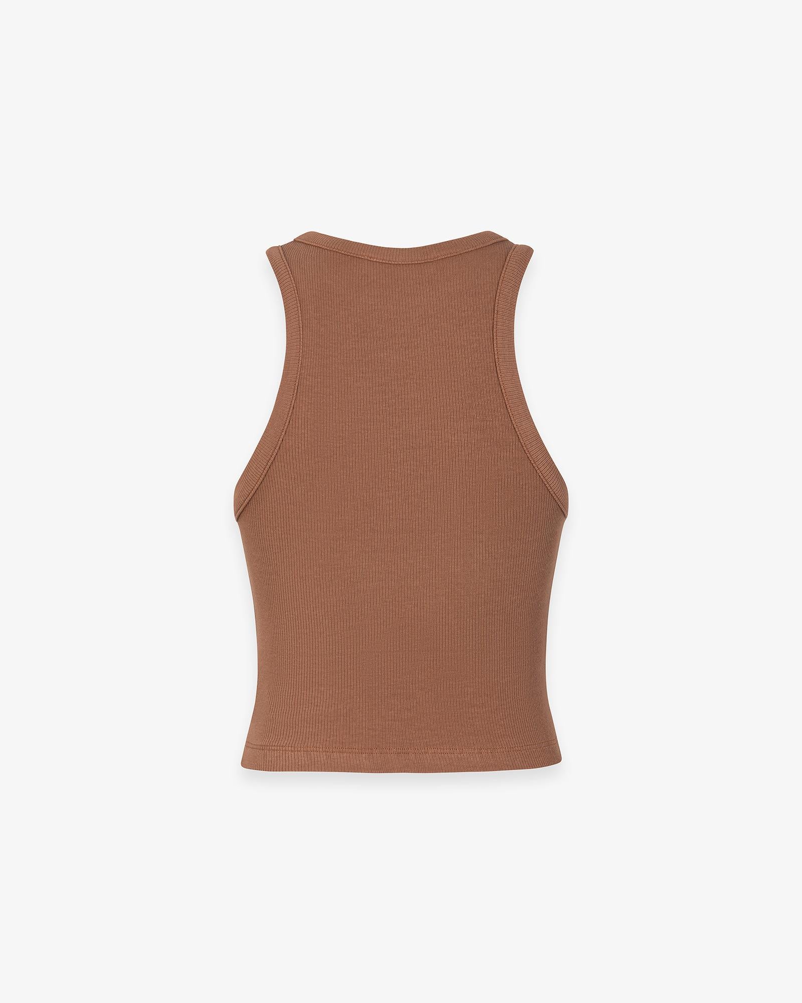 TOP DONNA CROP IN COSTINA CON SCOLLO ALL'AMERICANA MOKA HINNOMINATE HMABW02510 MOKA HINNOMINATE 