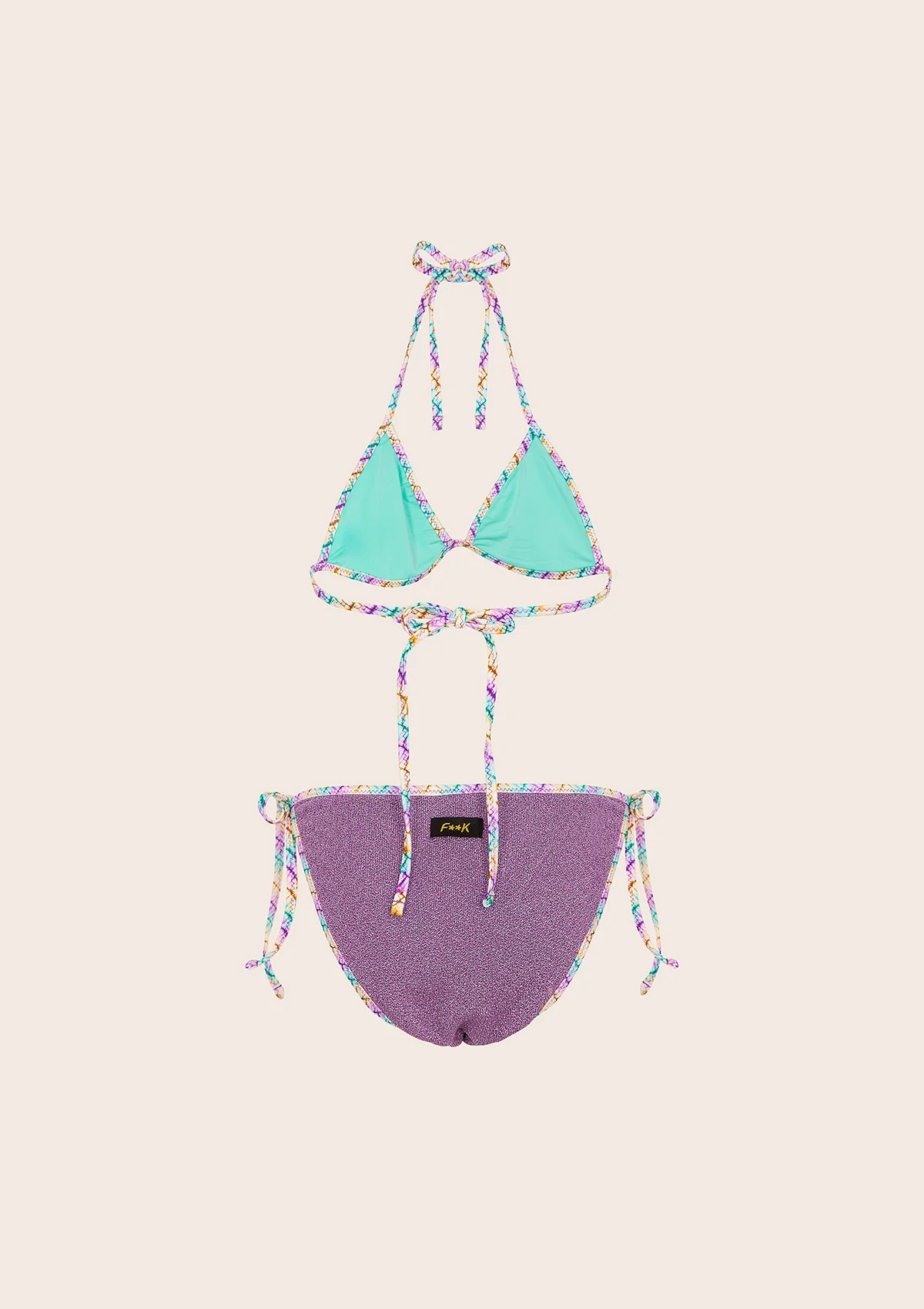 Bikini Bambina F**K Triangolo con Slip Fisso Fantasia FJ25-G1G01TFX55 UNICO F**K KIDS 