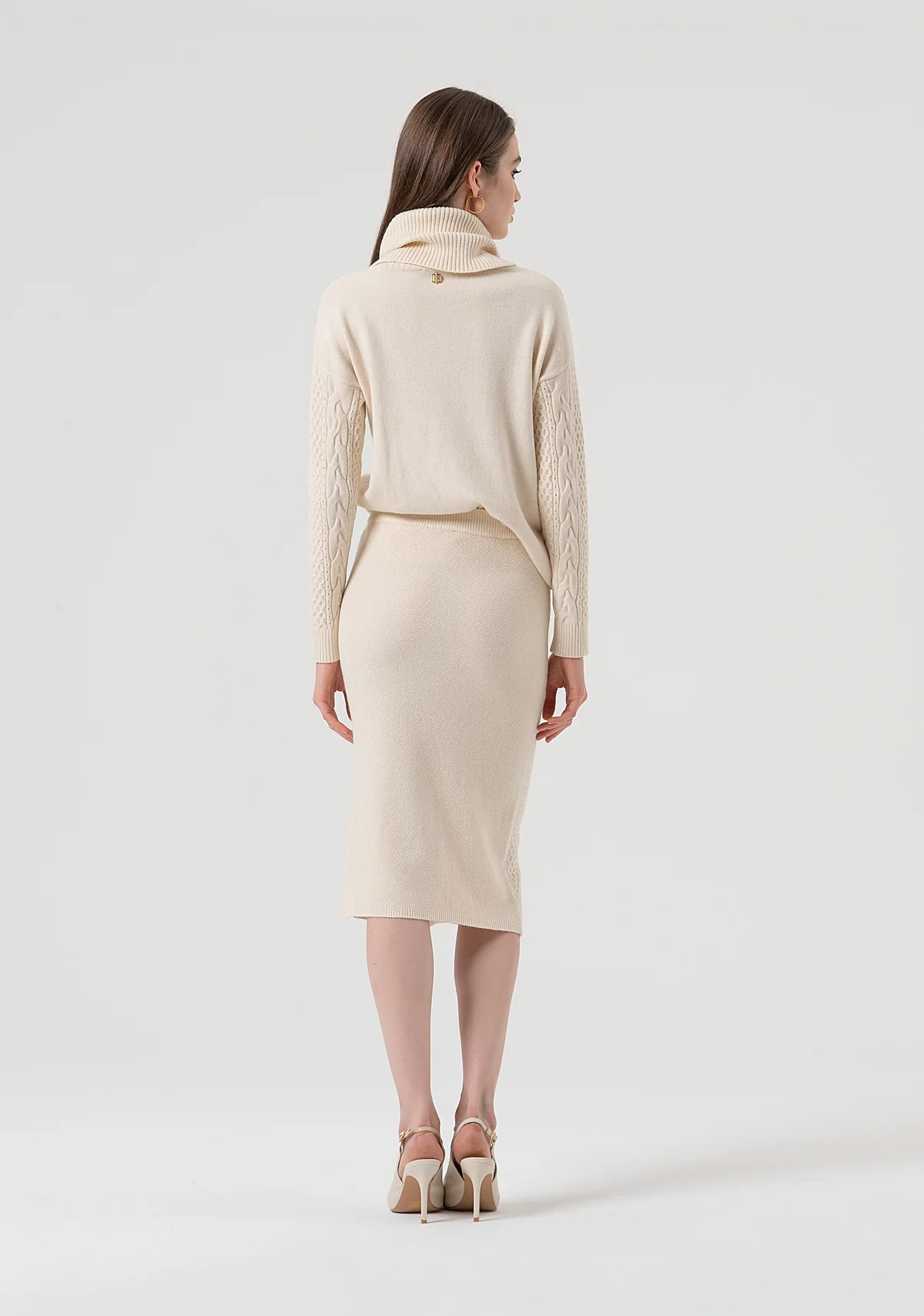 gonna DONNA IN LANA MOTIVO TRECCE VANILLA FRACOMINA FR25WG4007K50201 VANILLA FRACOMINA 