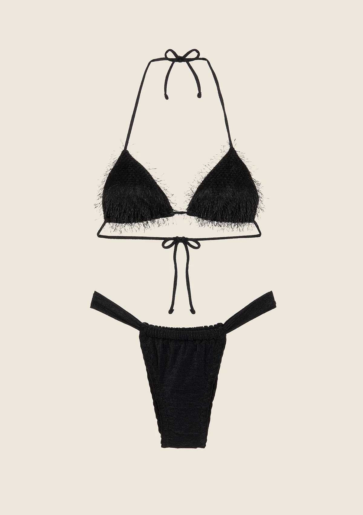 Bikini Donna F**K Triangolo con Slip Brasiliano Fisso Nero<BR/> FK25-1121BK NERO F**K 