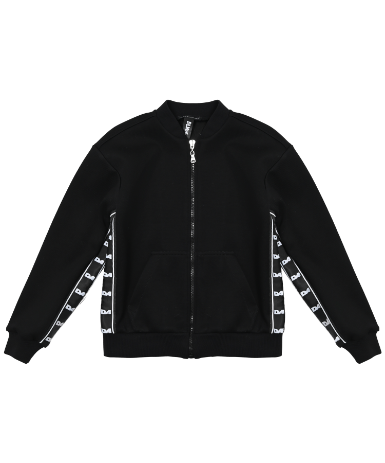 GIACCA BAMBINO BOMBER ZIP E BANDA NERO DANIELE ALESSANDRINI O00218 NERO DANIELE ALESSANDRINI 