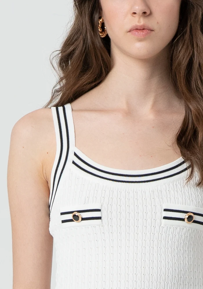 Canotta aderente in maglia FR25ST4011K52401 BLACK FRACOMINA 