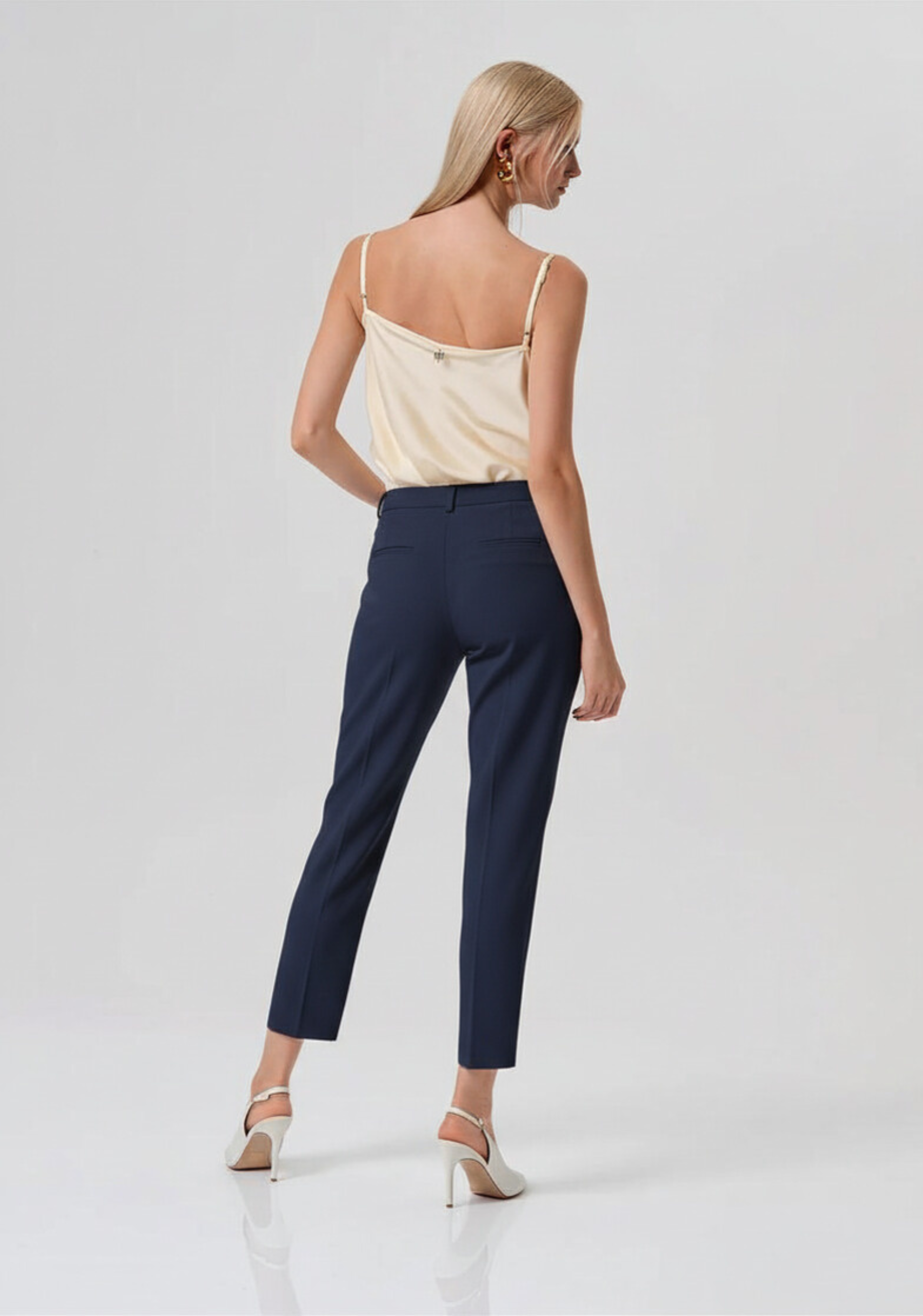 PANTALONE DONNA REGULAR MODELLO CHINO BLU FRACOMINA FR26SV4002W42901 DARK BLU FRACOMINA 
