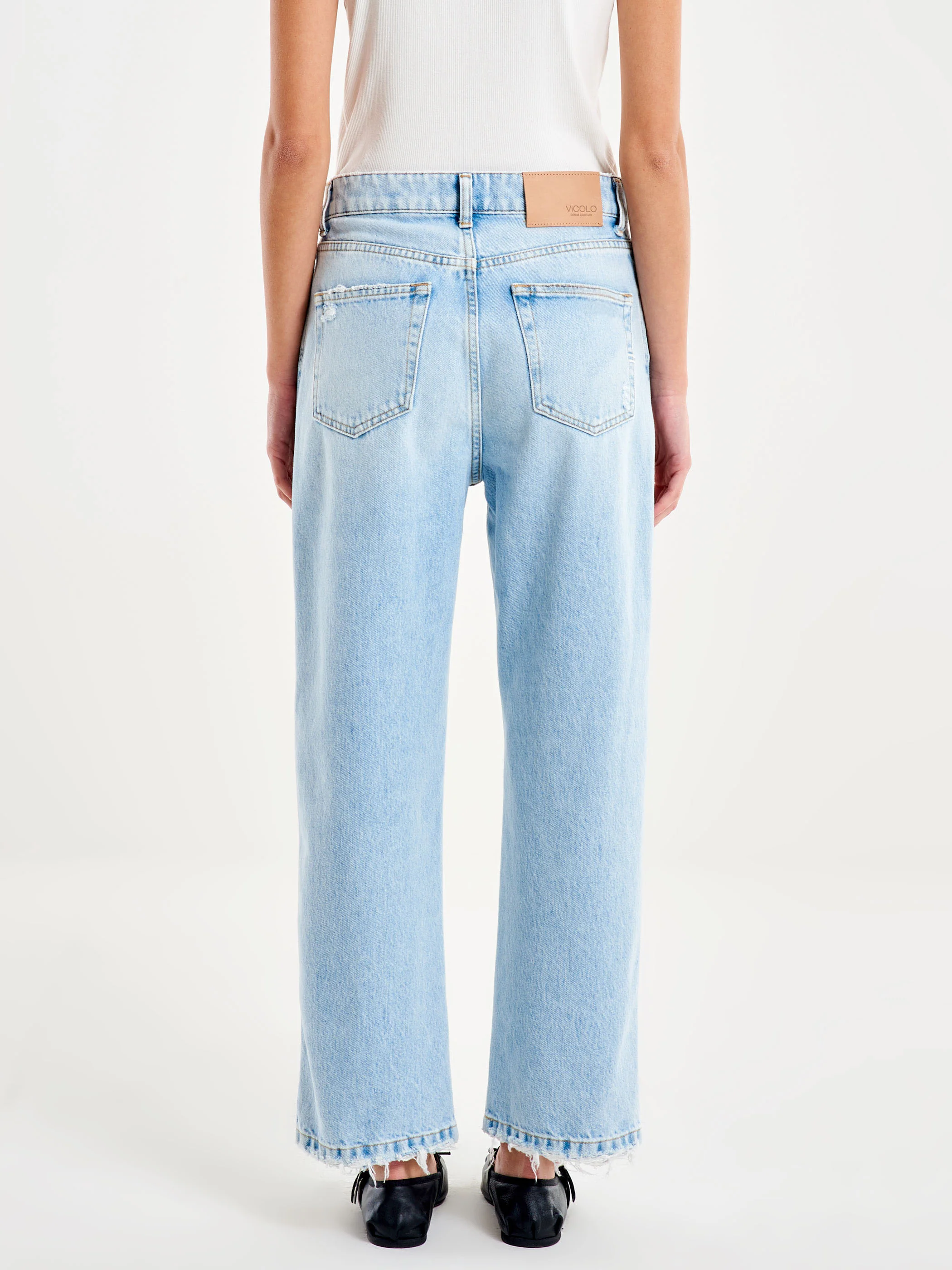 Jeans DONNA  Icon Kate Fondo Rotture VICOLO DAB5056 DENIM CHIARO VICOLO 