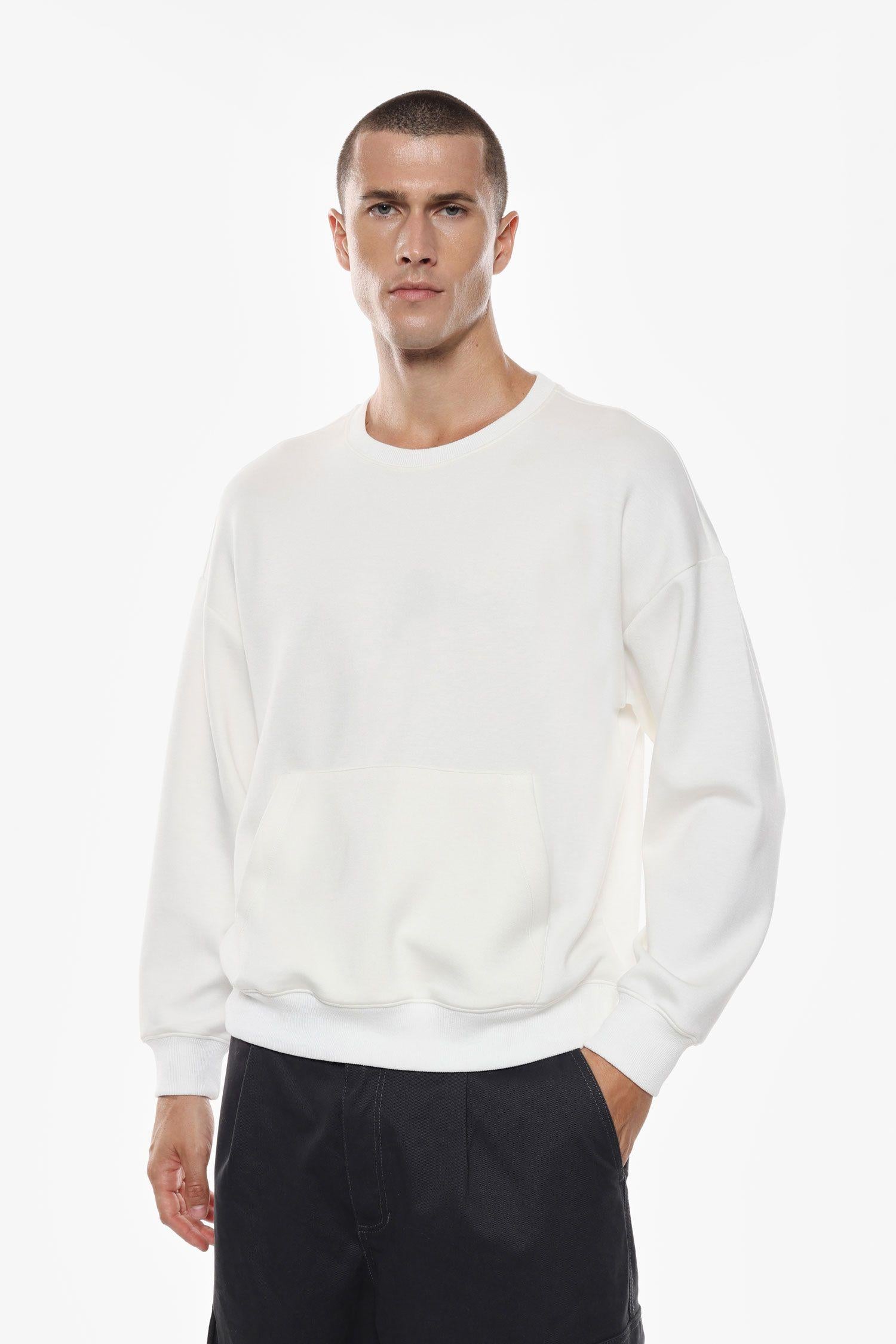 Felpa uomo collo rotondo tinta unita bianco  imperial F851930759 OFF-WHITE IMPERIAL  UOMO 