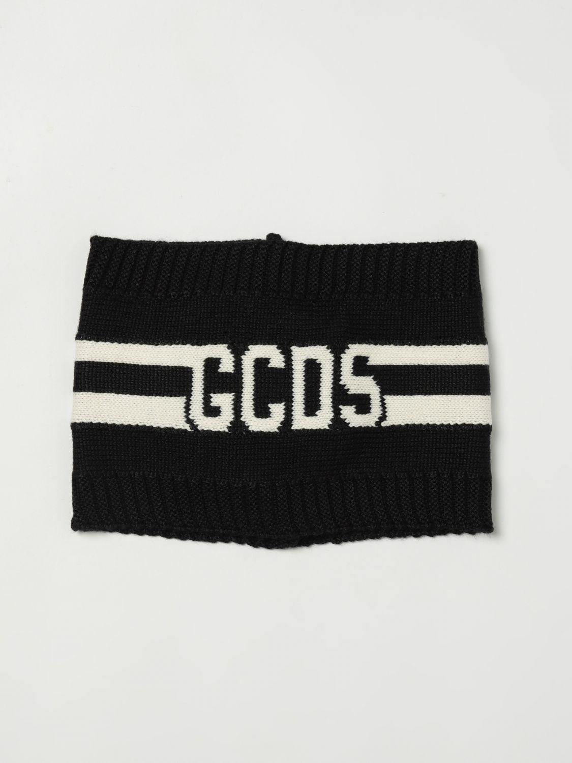 SCIARPA BAMBINO logo band neck warmer NERO GCDS B2JU5819AL9 BLACK GCDS KIDS 