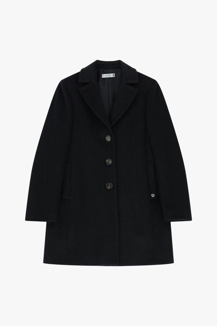 cappotto donna corto LINEARE CON BOTTONI nero please K493SELENA NERO PLEASE 
