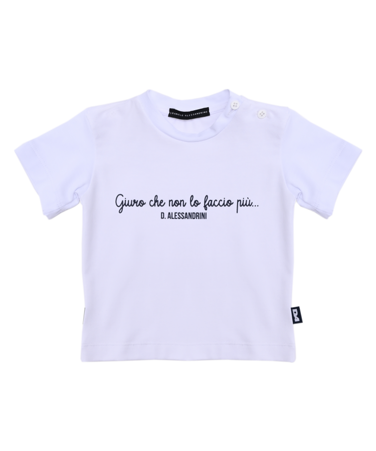 t-shirt NEONATO STAMPA BIANCO DANIELE ALESSANDRINI M00364 BIANCO DANIELE ALESSANDRINI 