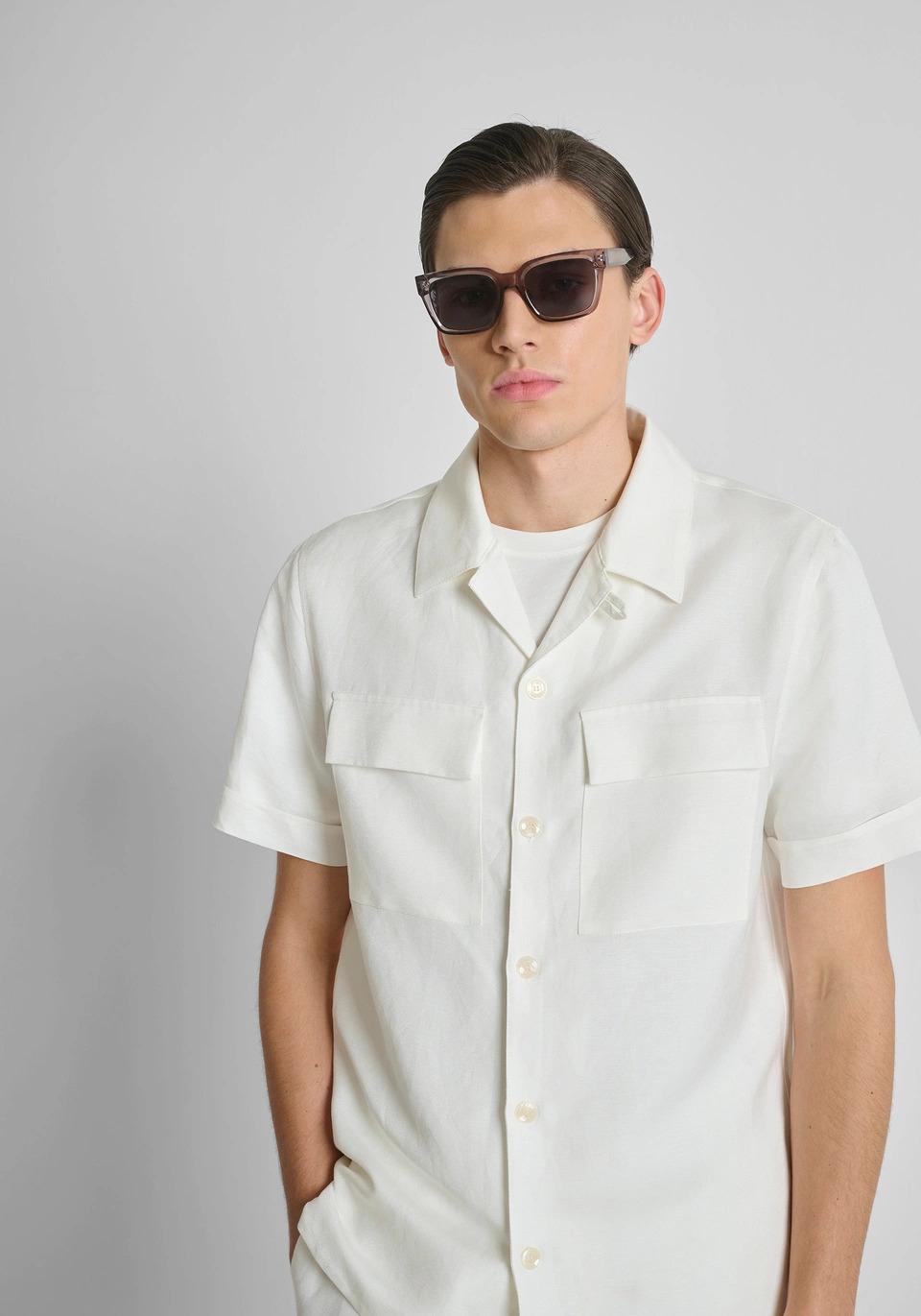 CAMICIA UOMO MEZZA MANICA CON TASCHE DAVANTI BIANCO ANTONY MORATO MMSS00202 FA900135 PANNA ANTONY MORATO 