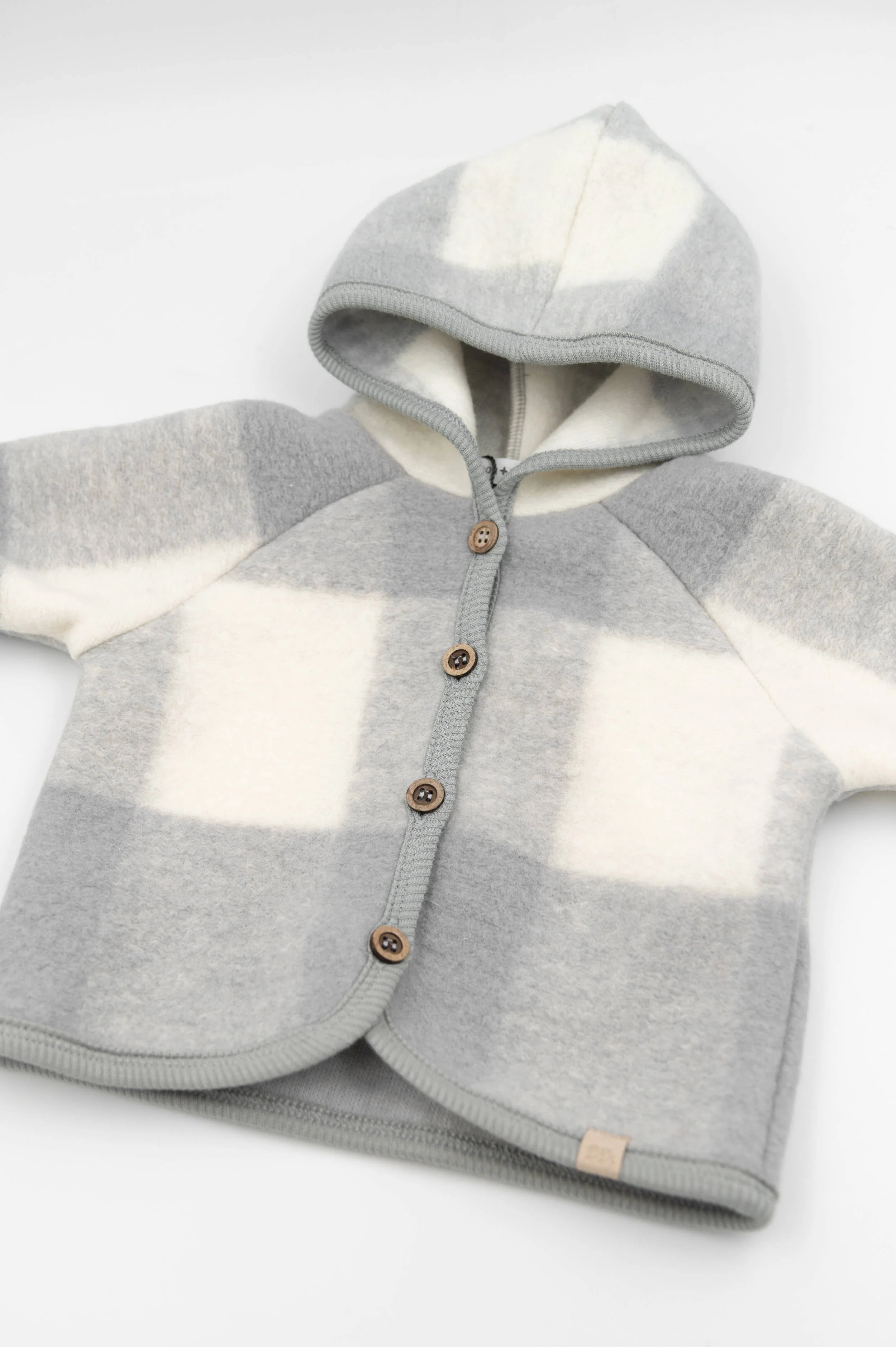 FELPA neonato LANA COTTA CON CAPPUCCIO bamboom 1038 MOSS GREY BAMBOOM 