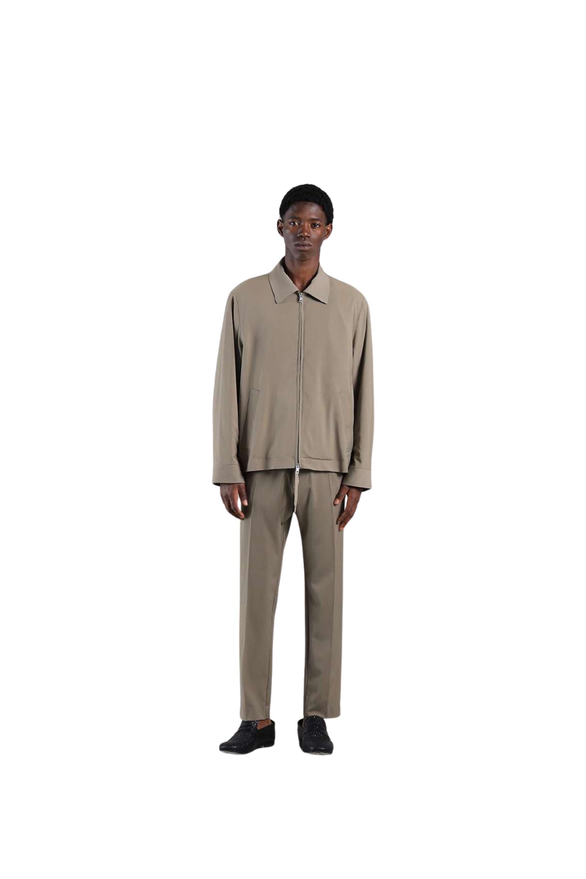 pantalone uomo con elastico in vita e culisse fondo regolare taupe i'm brian PA3685 TAUPE I'M BRIAN 