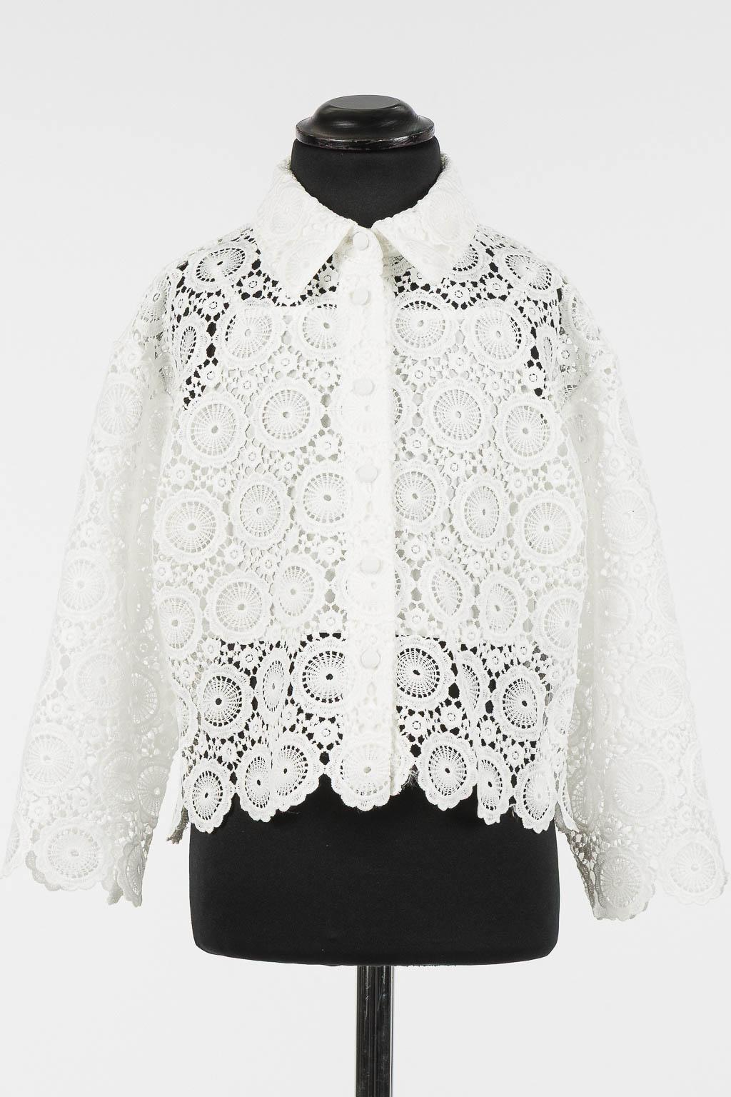 CAMICIA BAMBINA IN PIZZO CON TOP BIANCO TWINSET 261GJ2Q25 BIANCO TWINSET KIDS 