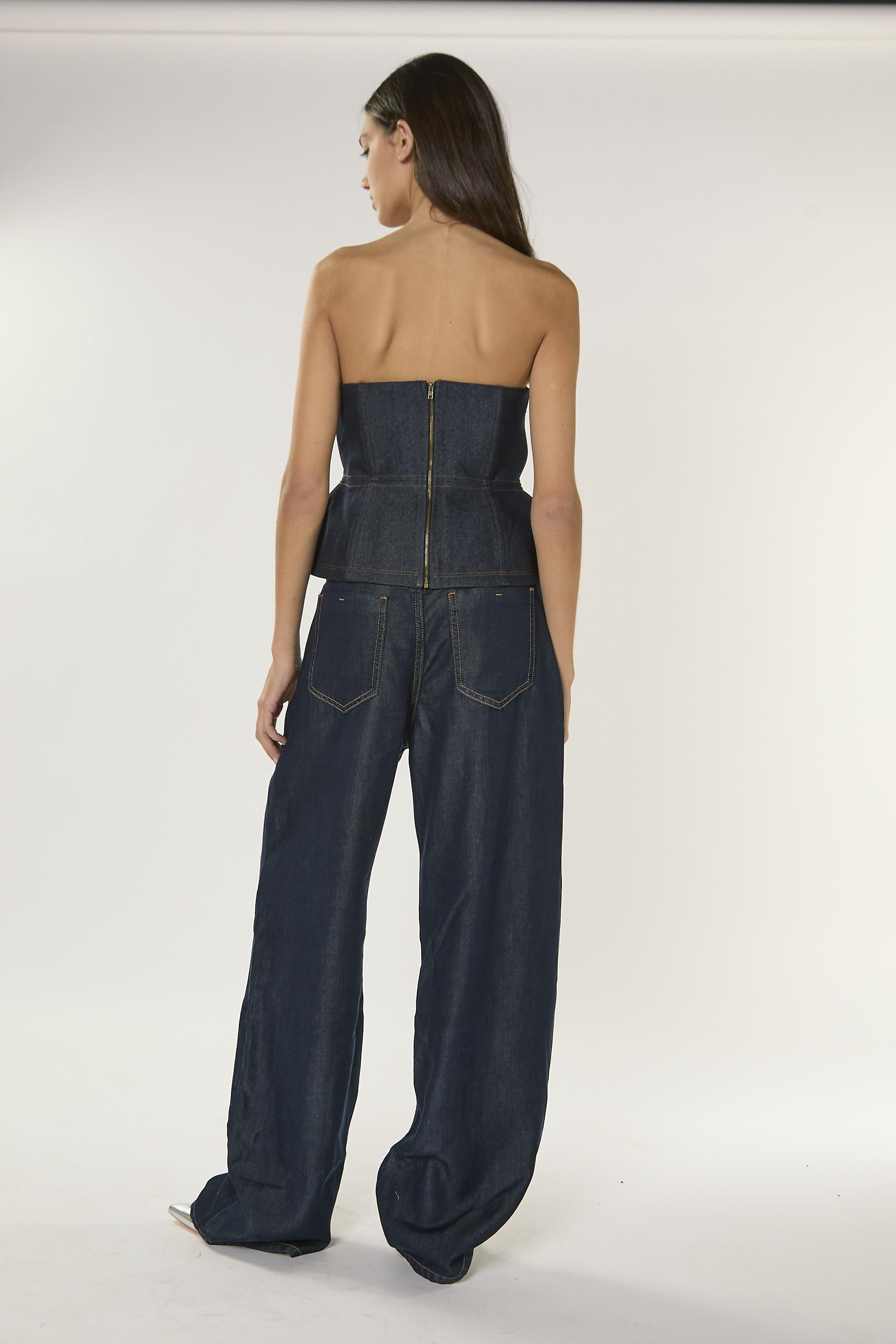 JEANS DONNA BARREL  BLU DENIM GLAMOROUS AN5547 NERO GLAMOROUS 