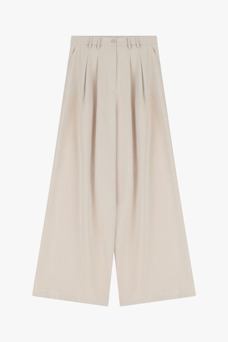 pantalone DONNA A GAMBA LARGA CON PENCE PANNA PLEASE P975FF93N PANNA PLEASE 