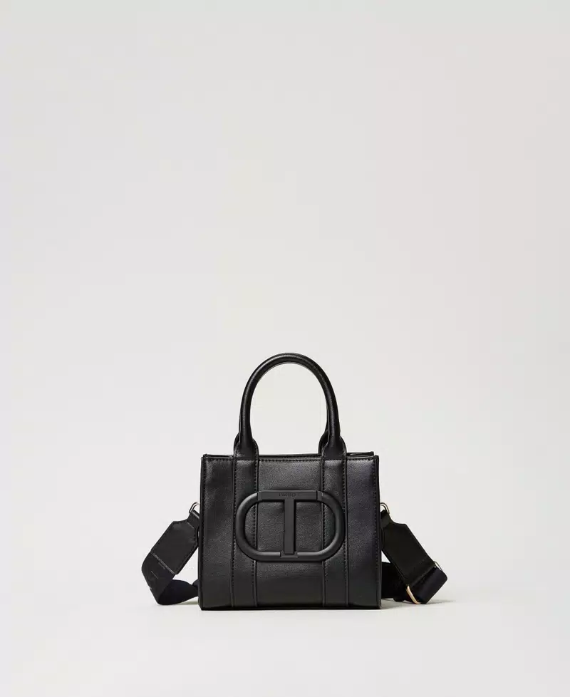 Borsa a tracolla effetto pelle con Oval T 251GJ8013 NERO TWINSET KIDS 