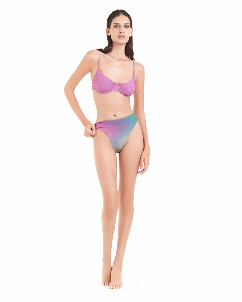 Bikini balconcino Cotazur in lurex stampa degradè