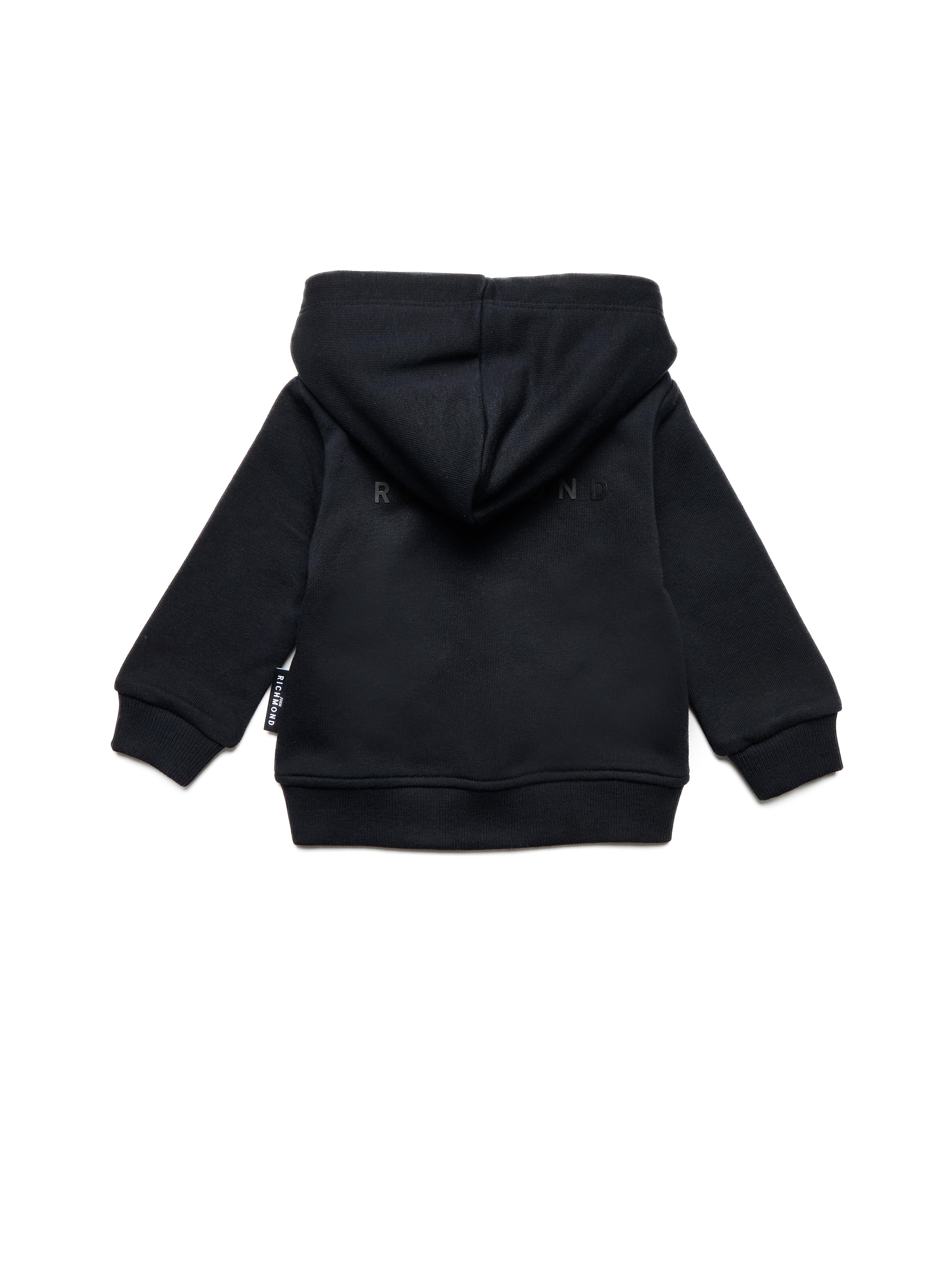 FELPA NEONATO GHIRI CON ZIP E CAPPUCCIO NERO RICHMOND RIA25025FE BLACK JOHN RICHMOND JUNIOR 