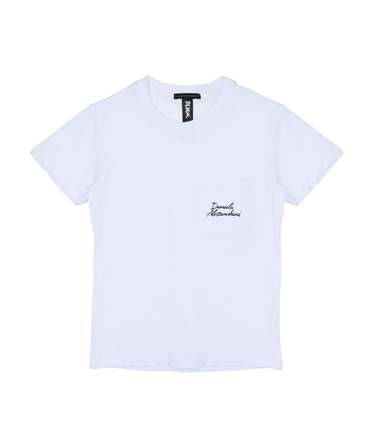 T-SHIRT DANIELE ALESSANDRINI TASCHINO M00197 BIANCO DANIELE ALESSANDRINI 